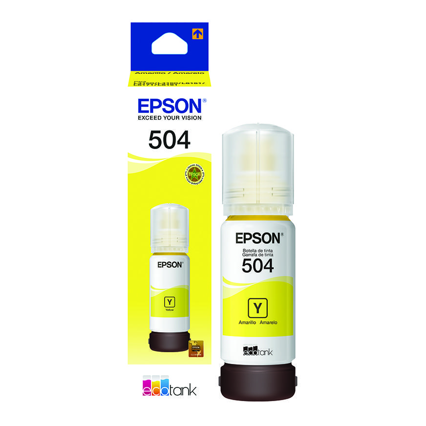 Botella De Tinta Epson T504420-al, Color Amarillo, Contenido 70ml. Para Impresora