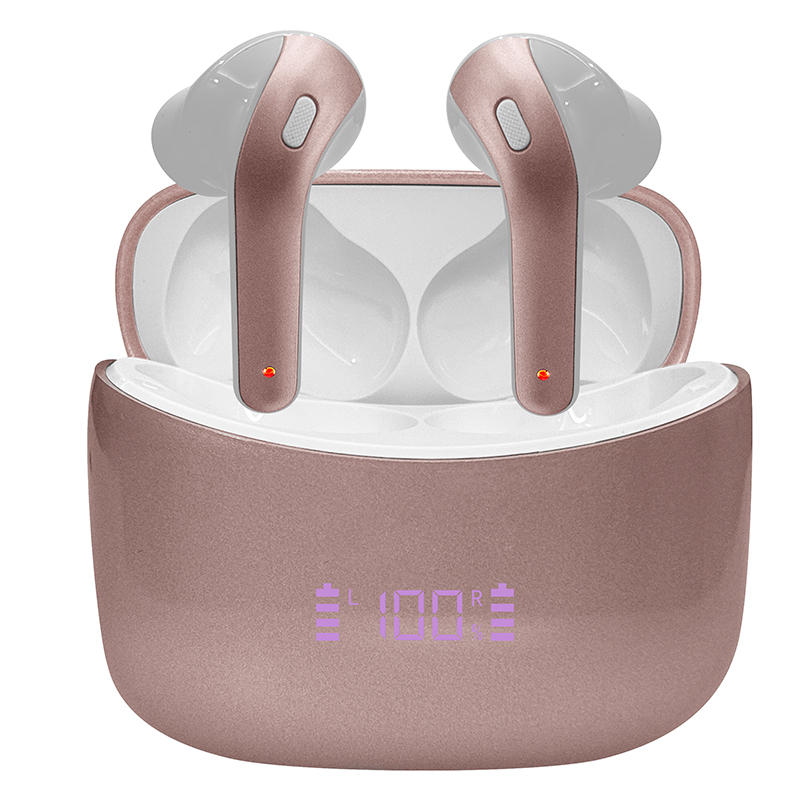 Audífonos Teros Bluetooth Rosa/Dorado