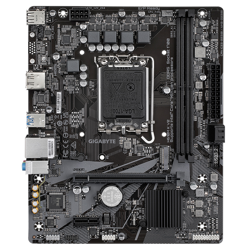 Motherboard Gigabyte H610m K V2, Chipset Intel H610, Lga1700, Micro Atx Soporta P