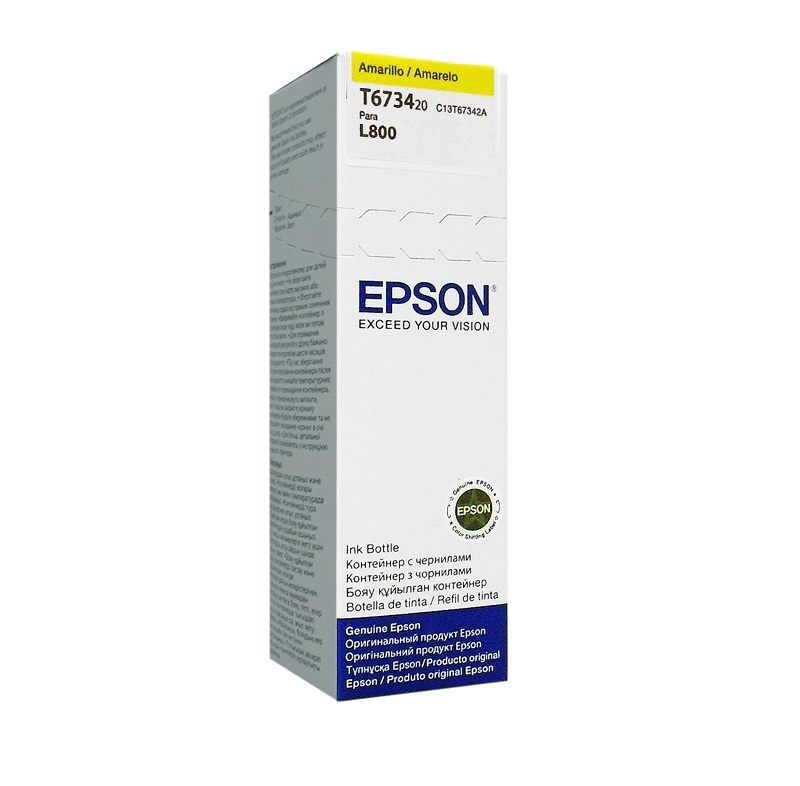 Botella De Tinta Epson 673 (t673420), Color Amarillo, Contenido 70 Ml, Para Impresora