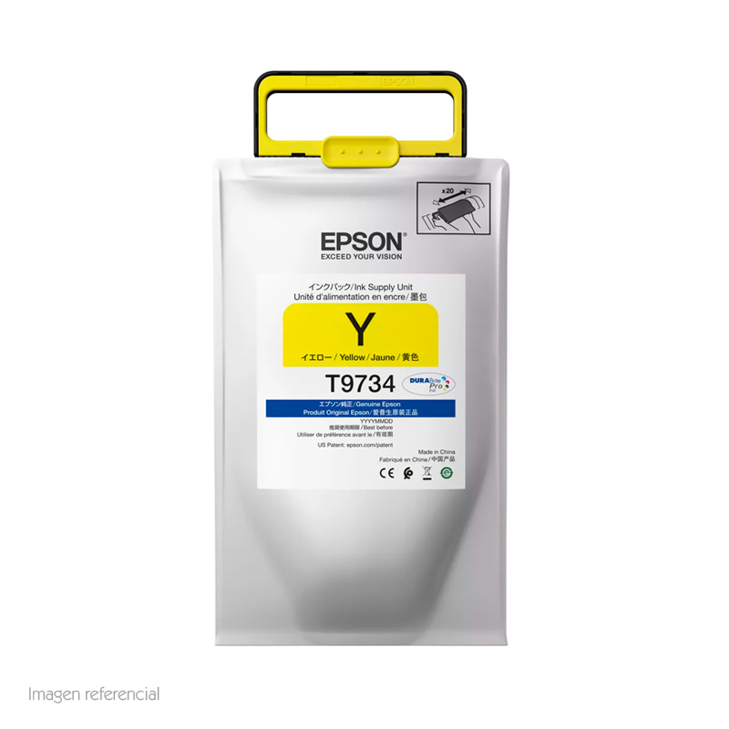 Bolsa De Tinta Epson Durabrite Pro T973420, Coloryellow. Para Impresora Epson Wor
